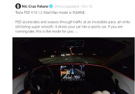 테슬라가 엑스 계정에 게시된 '매드 맥스' 모드 관련 글
[@Tesla X 게시물 캡처. 재판매 및 DB 금지]
